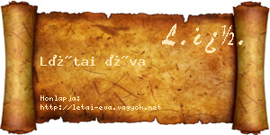 Létai Éva névjegykártya
